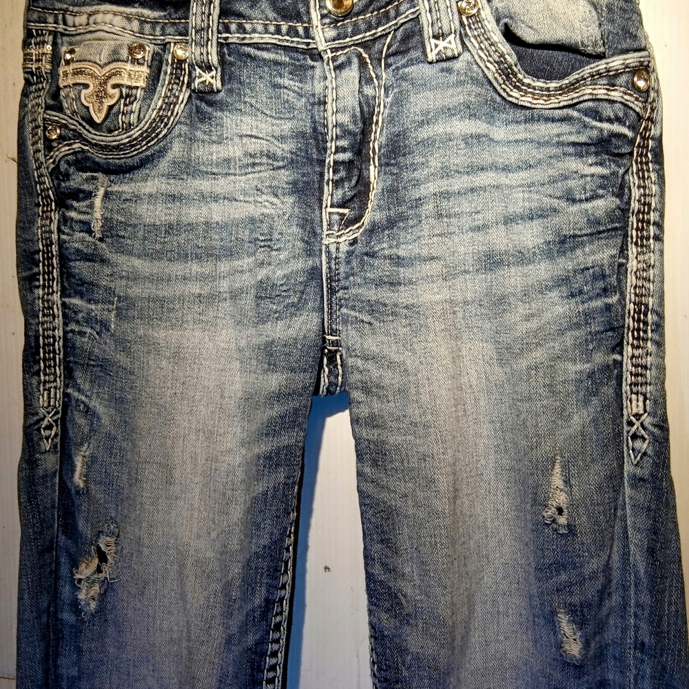 Rock revival jeans size 27 women's mid rise-skinny Beet Red - Picture 6 of 7